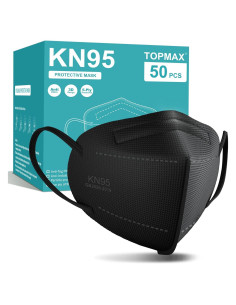 Mascarillas KN95 TOPMAX Paquete de 50 Adulto Negro 95% Filtración