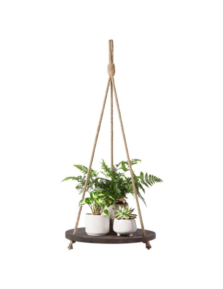 Estante Colgante Dahey Redondo de Madera 33 cm Vintage