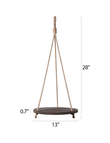 Estante Colgante Dahey Redondo de Madera 33 cm Vintage