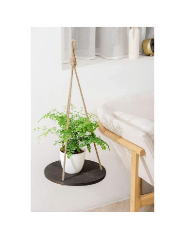 Estante Colgante Dahey Redondo de Madera 33 cm Vintage