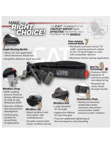 Torniquete C-A-T Gen 7 North American Rescue Negro 30-0001