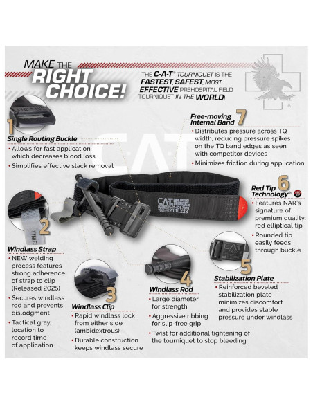 Torniquete C-A-T Gen 7 North American Rescue Negro 30-0001