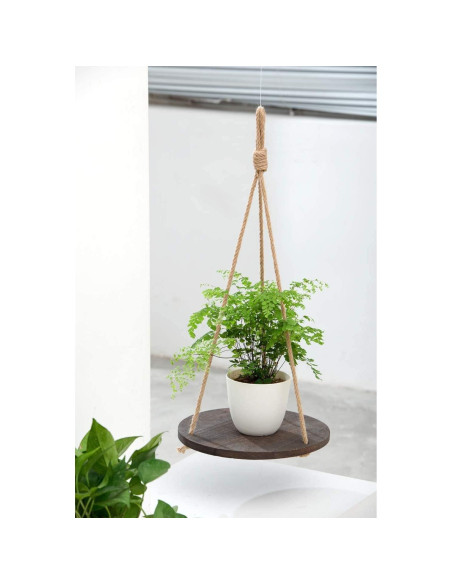 Estante Colgante Dahey Redondo de Madera 33 cm Vintage