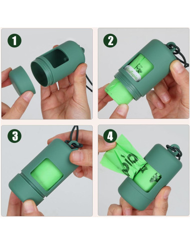 Dispensador de bolsas de excremento EcoTopia con 15 bolsas