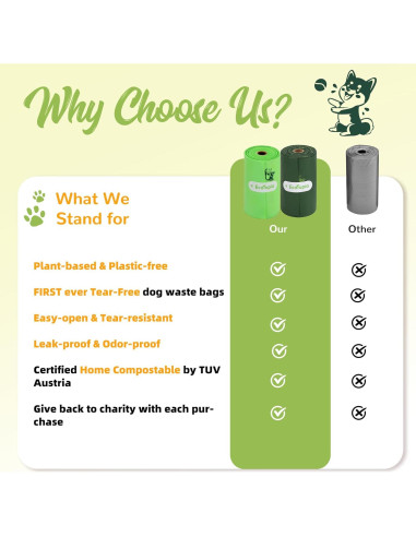 Dispensador de bolsas de excremento EcoTopia con 15 bolsas