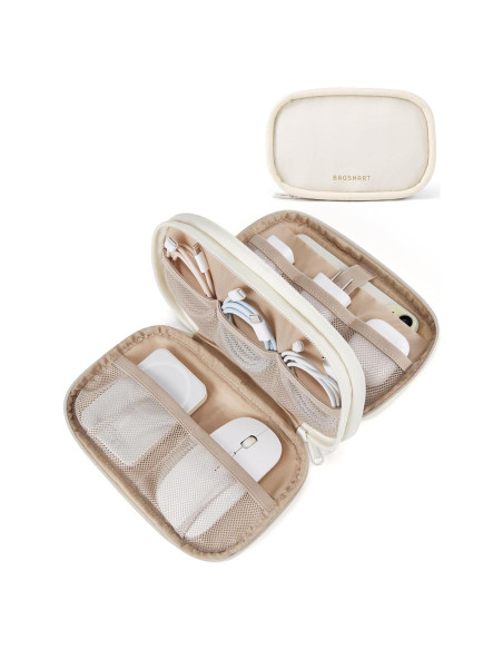Organizador de Cables BAGSMART Beige 21x13x5 cm Resistente al Agua Organizador de Cables BAGSMART Beige 21x13x5 cm Resistente al Agua