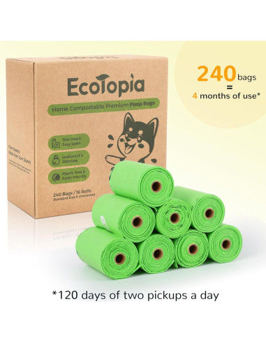 Dispensador de bolsas de excremento EcoTopia con 15 bolsas