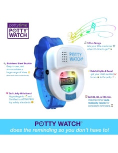 Reloj de Entrenamiento para Niños PottyWatch Azul - Temporizador 30/60/90 min 2
