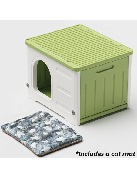 Casa para Gatos TSEHOOHOO Plástico Apilable Verde 55.9x18x43.2cm