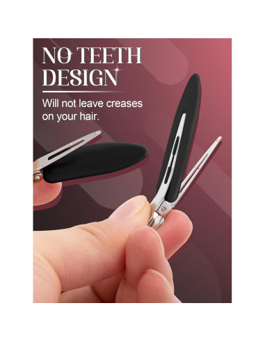 Clips para el Cabello MADHOLLY 6 Pcs Sin Doblado Negro