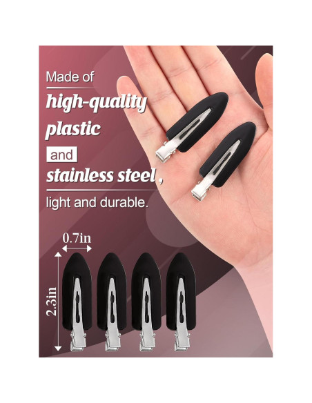 Clips para el Cabello MADHOLLY 6 Pcs Sin Doblado Negro