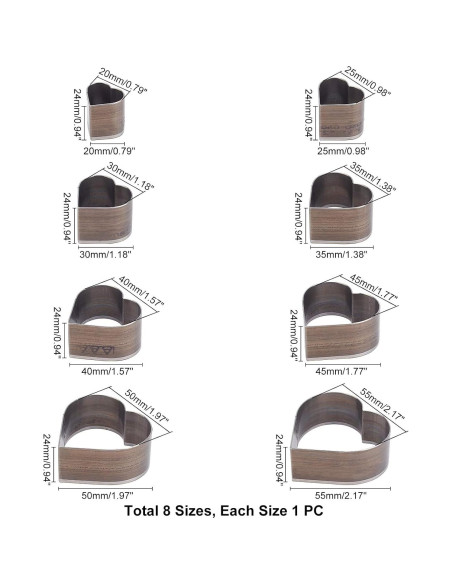 Juego de Cortadores de Perforación PH PandaHall 8 Pcs Corazón Juego de Cortadores de Perforación PH PandaHall 8 Pcs Corazón