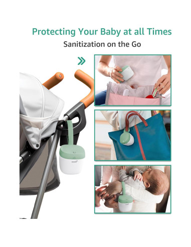 Esterilizador de Chupetes GROWNSY UV Portátil Verde 99.99% Limpio