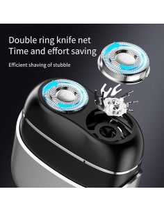 Mini Afeitadora Eléctrica Portátil LAIKME Gris - Doble Cabezal IPX7 2