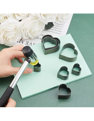 Juego de Cortadores de Perforación PH PandaHall 8 Pcs Corazón