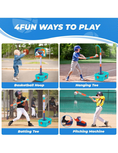 Aro de Baloncesto 4 en 1 ToyUnited Ajustable 64-131 cm