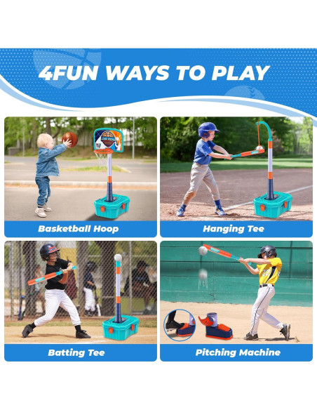 Aro de Baloncesto 4 en 1 ToyUnited Ajustable 64-131 cm