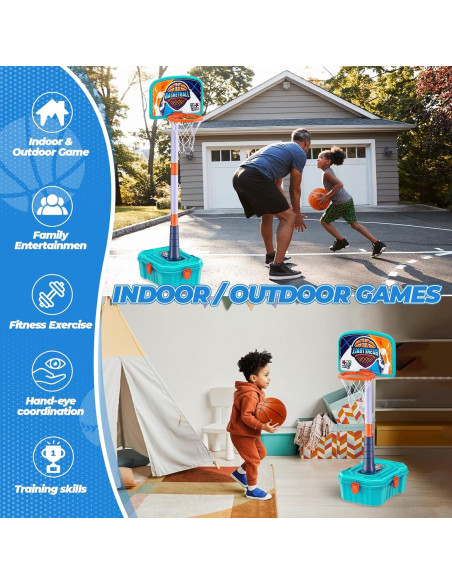 Aro de Baloncesto 4 en 1 ToyUnited Ajustable 64-131 cm