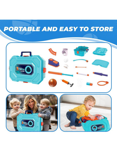 Aro de Baloncesto 4 en 1 ToyUnited Ajustable 64-131 cm