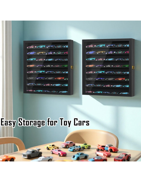 Estuche de Exhibición Buruis para 40 Autos Hot Wheels Negro