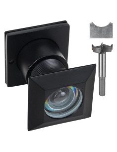 Visor de Puerta Cuadrado Earl Diamond 220 Grados Negro Mate