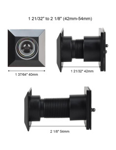 Visor de Puerta Cuadrado Earl Diamond 220 Grados Negro Mate 2