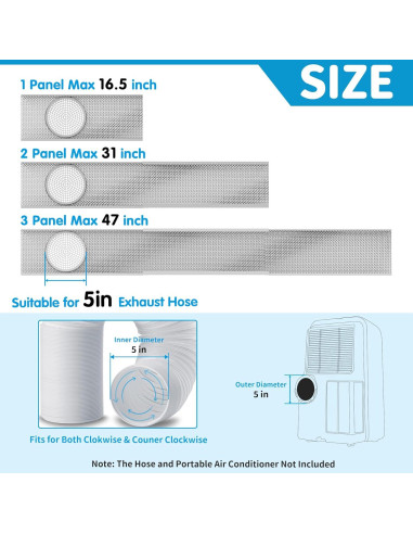 Kit de Ventana Aislado Air Jade para AC Portátil 5"