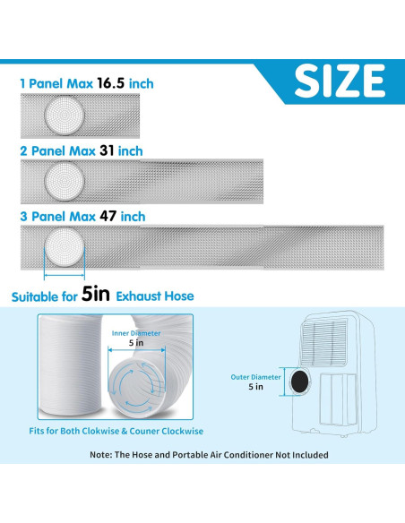 Kit de Ventana Aislado Air Jade para AC Portátil 5" Kit de Ventana Aislado Air Jade para AC Portátil 5"