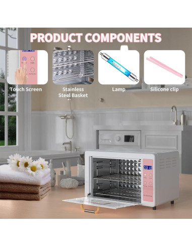 Esterilizador de Herramientas de Uñas Yofuly 10L Rosa