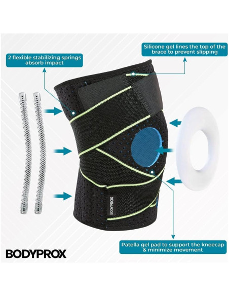 Faja para Rodilla Bodyprox con Estabilizadores y Gel 35-66 cm