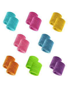 Muñequera Deportiva Jueerun 16 Pcs Multicolor Algodón 8x8 cm
