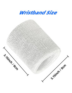 Muñequera Deportiva Jueerun 16 Pcs Multicolor Algodón 8x8 cm 2