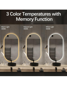 Espejo de Baño LED Niccy Ovalado 121.9x61 cm Impermeable 2