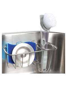 Soporte de Esponja HULISEN 3-en-1 Acero Inoxidable Plata