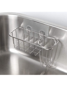 Soporte de Esponja HULISEN 3-en-1 Acero Inoxidable Plata 2