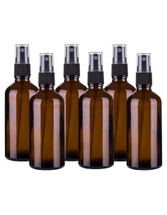 Botellas de Spray de Vidrio Ámbar 4oz Hydior - Paquete de 6