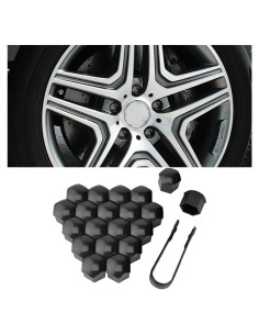 20 Tapas de Tuerca de Rueda JOYCOURT 19mm Universal Plástico