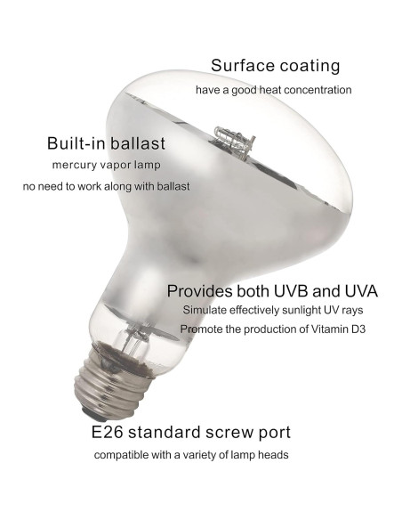 Lámpara de Calor UVB UVA 100W YauldSun para Reptiles