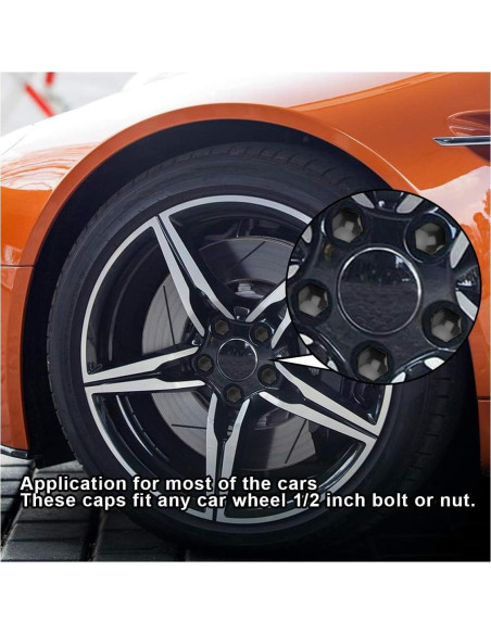 20 Tapas de Tuerca de Rueda JOYCOURT 19mm Universal Plástico