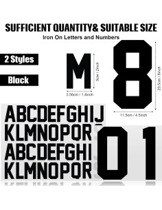 Set Letras y Números de Hierro Outus 216 Pcs Negro 8" y 2" 2