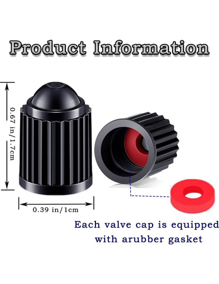 1000 Tapones de Válvula de Neumático Z-oneMart Universales