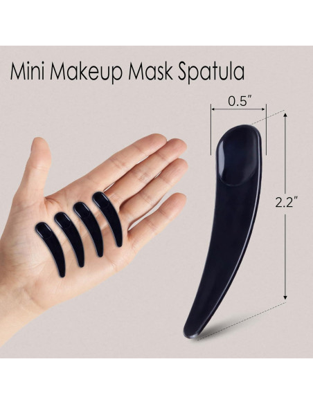 100 Espátulas Cosméticas GOLACKY Mini Cuchara Plástica Negra 100 Espátulas Cosméticas GOLACKY Mini Cuchara Plástica Negra