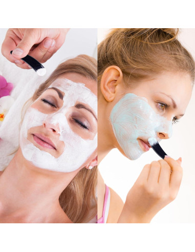 100 Espátulas Cosméticas GOLACKY Mini Cuchara Plástica Negra