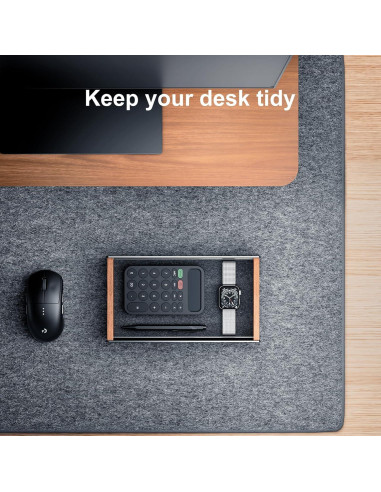 Organizador de Escritorio UPERGO de Madera de Nogal 47x32 cm