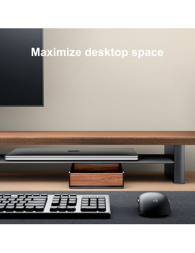 Organizador de Escritorio UPERGO de Madera de Nogal 47x32 cm