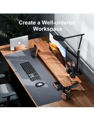 Organizador de Escritorio UPERGO de Madera de Nogal 47x32 cm