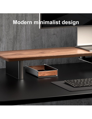 Organizador de Escritorio UPERGO de Madera de Nogal 47x32 cm