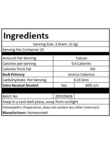 Pellets Homeopáticos Acorus Calamus 6C - 3 Frascos de 7.4 ml