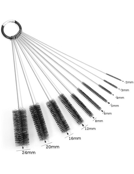 Juego de 10 Cepillos de Tubo de Nylon 21 cm - MOSOLAN Juego de 10 Cepillos de Tubo de Nylon 21 cm - MOSOLAN