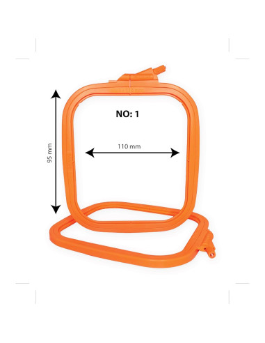 Aro de Bordado Cuadrado Naranja Nurge 95mm x 110mm
